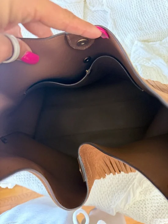 Coach Brown Suede Fringe Shoulder Bag - Picture 5 of 6